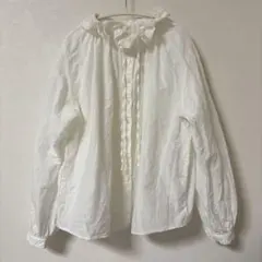 美品　ネストローブ　リネンボイル2wayフリル ブラウス ネストローブ リネンボイル 2way フリル ブラウス