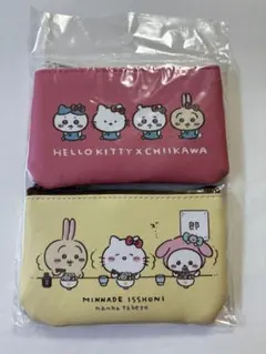ちいかわ×サンリオキャラクターズ 2個セットポーチ ハローキティ×ちいかわ