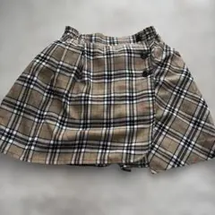 ベージュ系チェックスカート風ショートパンツ160女の子キッズ