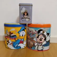 【匿名配送】小物入れディズニー　お菓子缶　3点　プリンセスミッキーマウスドナルド