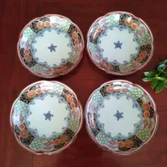 有田焼 聖山窯 金彩古伊万里 華紋 取り皿 銘々皿　4枚