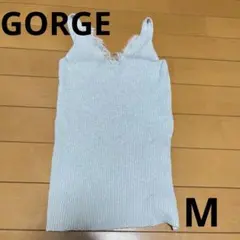 GORGE パール ラメ リブ キャミソール タンクトップ Mのサムネイル
