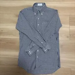 【注目-最終値下げ‼︎】ORIHICA ネイビー ホワイト チェック ワイシャツ
