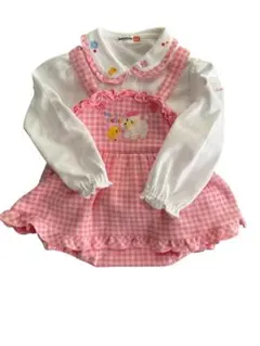 MIKI HOUSEミキハウス ロンパース ダルマオールブラウス ピンク