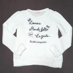 150★メゾピアノ★パール付き！ロゴ刺繍！おしゃれニット★