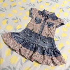 NEXT デニム 花柄 ワンピース 半袖 キッズ