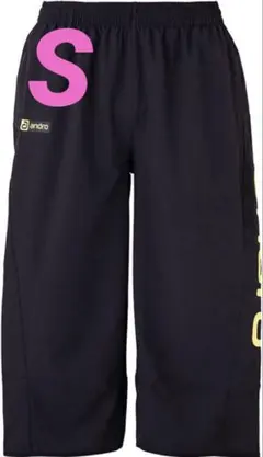 andro クロップドパンツ ブラック×イエロー S