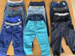 110cm 12点まとめ売り　子ども服　ボトム　長ズボン パンツ　秋冬 デニム