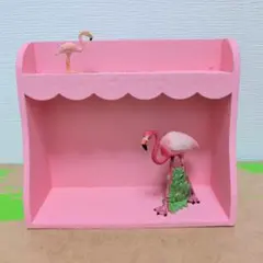 3862：未使用 木製 ミニシェルフ スカラップ ピンク ゆめかわ