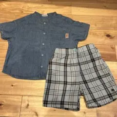 BREEZE デニムボタンシャツとショートパンツセット 90