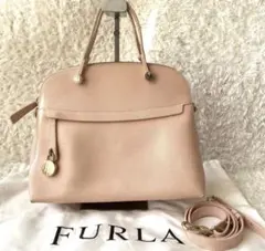 FURLA パイパー ショルダーバッグ 2way ピンクベージュ　M