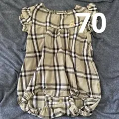 POLO Baby チェック柄ロンパース 70