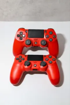 ［ジャンク品］PS4 ワイヤレスコントローラー レッド 2個セット