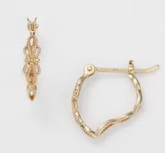 agete k10 透かし フープピアス