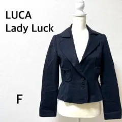 ルカレディラックルカ ペプラムテーラードジャケット　クロップド　ネイビー　日本製