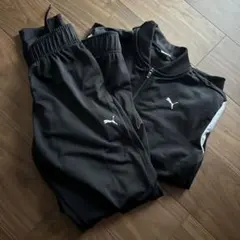 PUMA プーマ ジャージ セットアップ 上下 黒×白 人気 Mサイズ