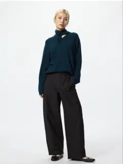 UNIQLO ジャージーバレルレッグパンツ Mサイズ　ブラック　ユニクロ