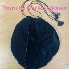 Tsuru by Mariko oikawa ベルベット巾着bag グリーンのサムネイル
