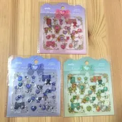 セリア キャンドゥ amifa ミニシートシール キラキラ宝石箱 3点セット