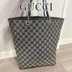 GUCCIグッチGG モノグラム キャンバストートバッグ シルバー金具 ベージュ