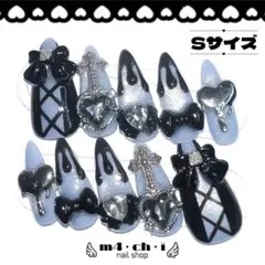 【現品】 ネイルチップ 地雷系 量産型 ゴテゴテ Y2K 推し 姫ギャル 青 黒