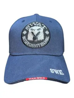 じ*ち様 SWAT バッジ付きネイビーキャップ