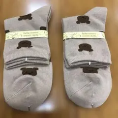 tutuanna 熊柄 ソックス 22-25cm 二足セット