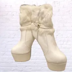 【訳あり】リアルファー付きハイヒールショートブーツ