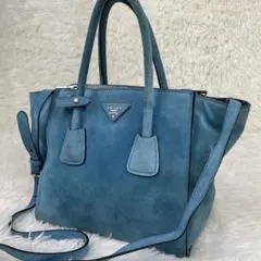 希少カラー✨プラダ ハンドバッグ ショルダーバッグ 2Way レディース ブルー