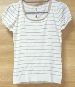 新品 WILLSELECTION ボーダー 半袖ニットトップス バックリボンのサムネイル