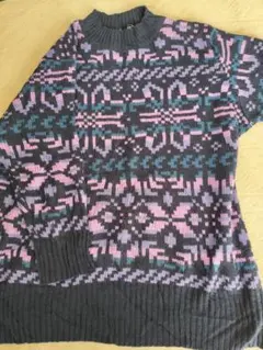 stefano basics 幾何学模様ニットセーター 3X/4X オーバー