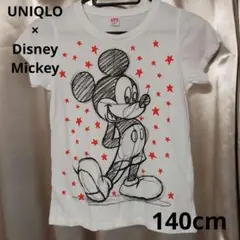 UNIQLO　Disney　Mickey　Tシャツ　140cm　コラボ　白　廃盤