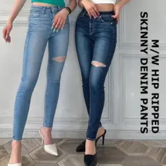 GYDAジェイダ M/W HIP RIPPEDスキニーデニムパンツ