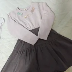 SKAPE 裏起毛長袖ワンピース 130cm