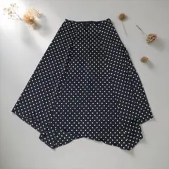 未使用級★セオリー★ポルカドット ロングスカート★サテン★洗える★通勤服★0★Sのサムネイル