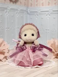 14 リボンたっぷりドレス(ヘッドドレス)　シルバニアファミリー