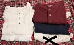 エルエルビーン　ヘンリーネック　ロンT2枚　Tシャツ2枚　セット　ケアフリー