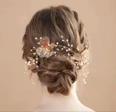 結婚式 ヘアアクセサリー 髪飾り 花 ゴールド 成人式 卒業式 ウェディング