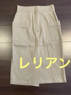 レリアン　タイトスカート　ストレッチ　ベージュ　キャメルのサムネイル