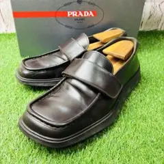 【極美品】 PRADA 99aw ベルクロローファー 本革 厚底 8(27)