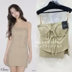 ベージュ 4358ローブドフルールグロッシーキャバドレスAngelRSugar