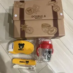 DOUBLE.B 食器セット 赤いストローマグ付き