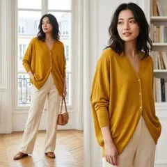 WEEKEND MaxMara シルク リネン 長袖ニット マスタード S24のサムネイル