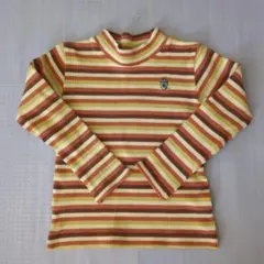 ボーダー ストライプ ハイネック 長袖カットソー