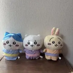 着物ちいかわぬいぐるみセット (ハチワレ、ちいかわ、うさぎ)