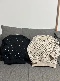 ハート柄とヒョウ柄トレーナー2点セット