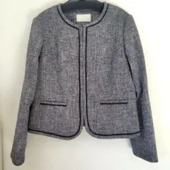 ノーカラーグレー系ジャケット　11号　新品オンワード