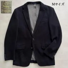Navy PREMIUM テーラードジャケット 鹿の子 ニット地 ネイビー M