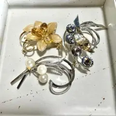 昭和レトロ！ブローチ 3点セット
