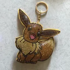 ポケットモンスター　ポケモン　キラキラ　イーブイ　ビーズデザイン キーホルダー